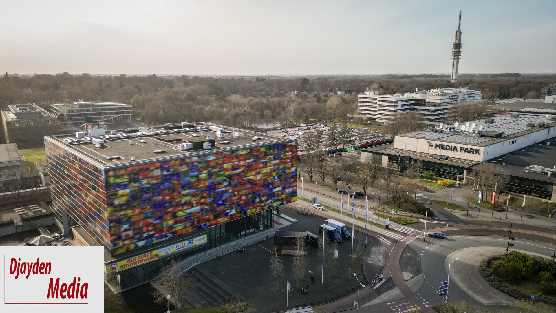 Media park Hilversum vanuit de lucht